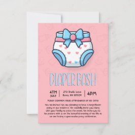 Pink Diaper Bash Baby Dusche Einladung