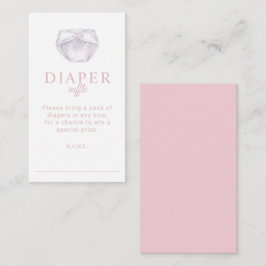 Pink Diaper Raffle Babydusche Umschließkarte Begleitkarte