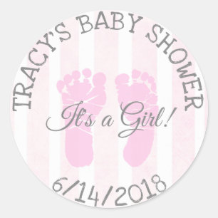 Pink Die Fußabdrücke der Girl Shower Sticker