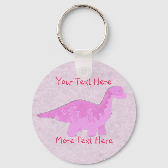 Pink Dino Schlüsselanhänger (Vorderseite)