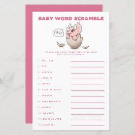 Pink Dinosaur Baby Word Scramble Game