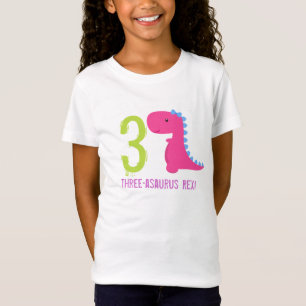 Pink Dinosaur Birthday Shirt Girl Dinosaurier