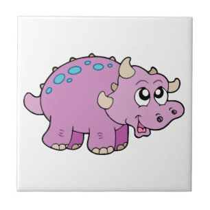 Pink Dinosaur Child's Decorative Tile Fliese