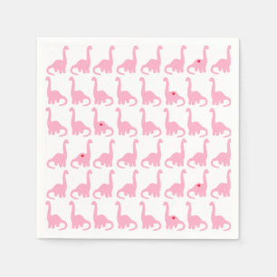 Pink Dinosaur Napkins Serviette