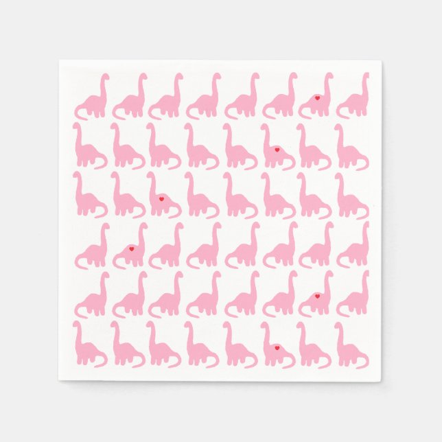 Pink Dinosaur Napkins Serviette (Vorderseite)