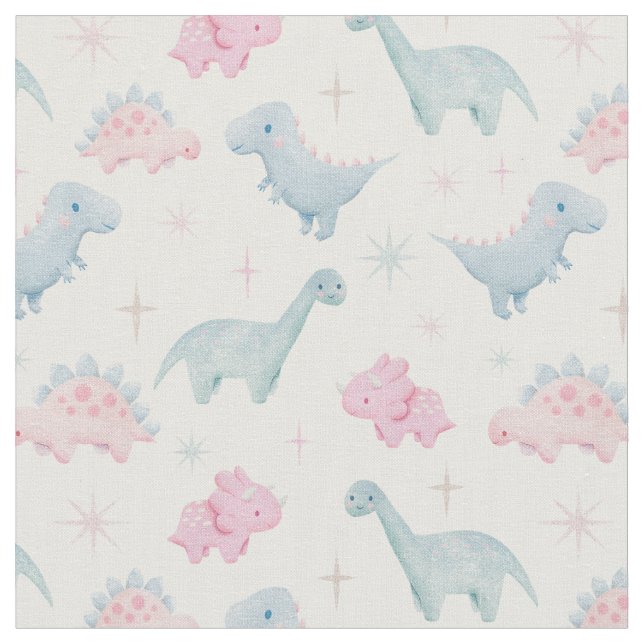 Pink Dinosaur Pattern Kids Stoff (Nahaufnahme)