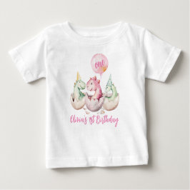Pink Dinosaurier 1. Geburtstags-Shirt Baby T-shirt