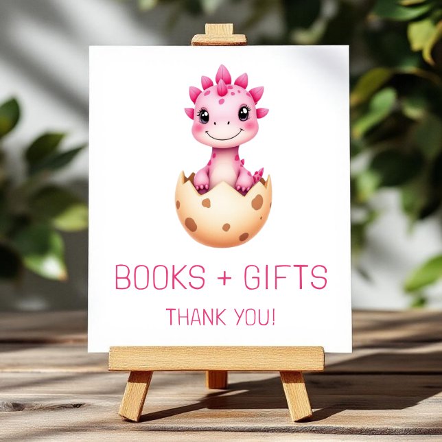 Pink Dinosaurier Bücher und Geschenke Baby Duschze Poster (Von Creator hochgeladen)