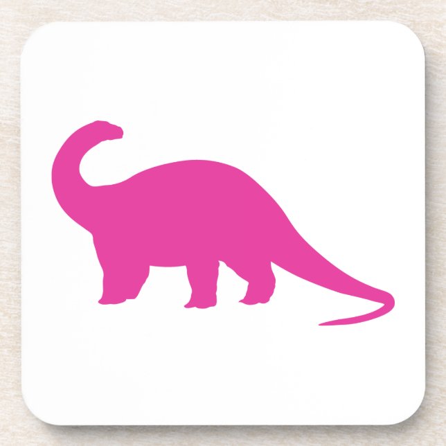 Pink Dinosaurier Getränkeuntersetzer (Vorderseite)