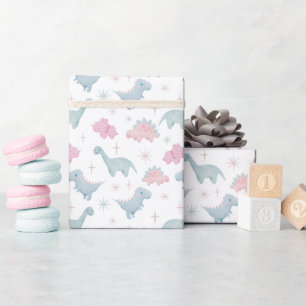 Pink Dinosaurier Muster Geschenkpapier