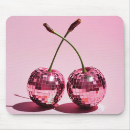 Pink Disco Ball Cherries Pink Red Girl Mouse Pad Mousepad