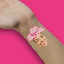 Pink Disco Cowgirl Anpassbare Bridge Face Hand Aufkleber