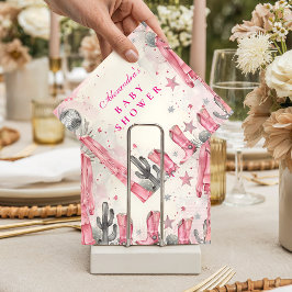 Pink Disco Cowgirl Baby Shower Serviette