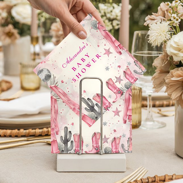 Pink Disco Cowgirl Baby Shower Serviette (Von Creator hochgeladen)