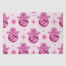 Pink Disco Cowgirl Hutform Muster mit Sternen Seidenpapier