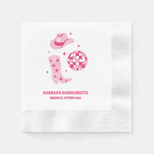 Pink Disco Cowgirl Junggeselinnen-Abschied Paper N Serviette