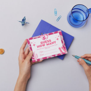 Pink Disco Cowgirl Ratgeber Wie viele Kisses Game Begleitkarte