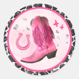 Pink Disco Cowgirl Stickers