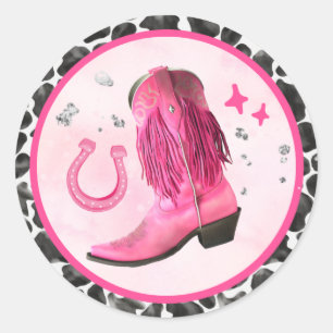 Pink Disco Cowgirl Stickers