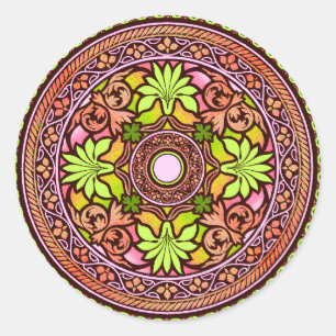 Pink Disk Indian Wedding Einladungs-Aufkleber Runder Aufkleber