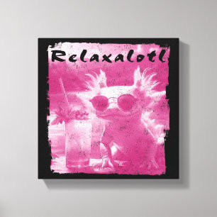 Pink Distressed Relaxalotl Axolotl Leinwanddruck