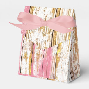 Pink Distressed Wood Favor Box Geschenkschachtel