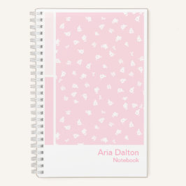 Pink Ditsy Floral Vertical Palette Notebook Notizbuch