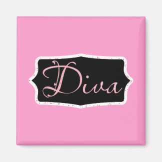 Pink Diva Word Art - Individuell gestaltet Magnet