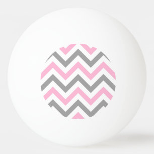 Pink, Dk Gray Wht Large Chevron ZigZag Pattern Tischtennisball