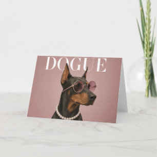 Pink Doberman Hund Covergirl Karte