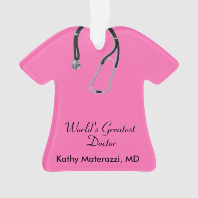 Pink Doctor Scrubs Weihnachtsschmuck Ornament (Vorderseite)
