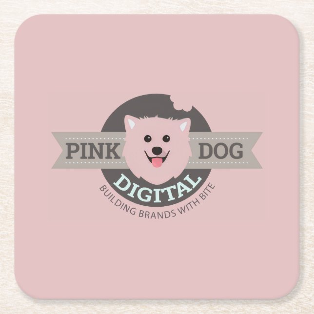 Pink Dog Digitalpapier Untersetzer (Vorderseite)