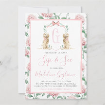 Pink Dog Girl Sip & See Floral Preppy Southern
