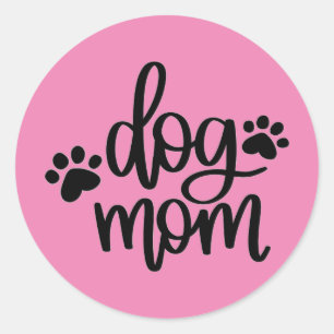 Pink Dog Mama Paws Runder Aufkleber