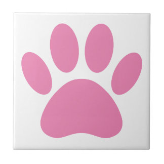 Pink Dog Pawprint Platz Fliese