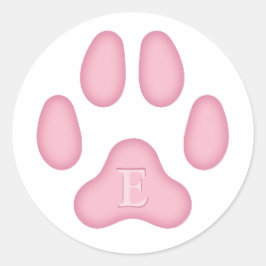 Pink Dog Pfosten Personalisiert Pet Monogramm druc Runder Aufkleber