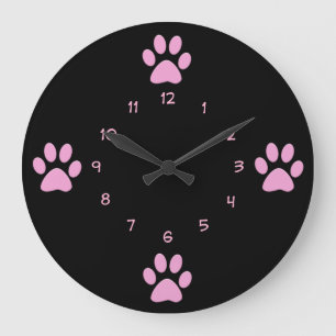Pink Dog Theme Wall Clocks Große Wanduhr