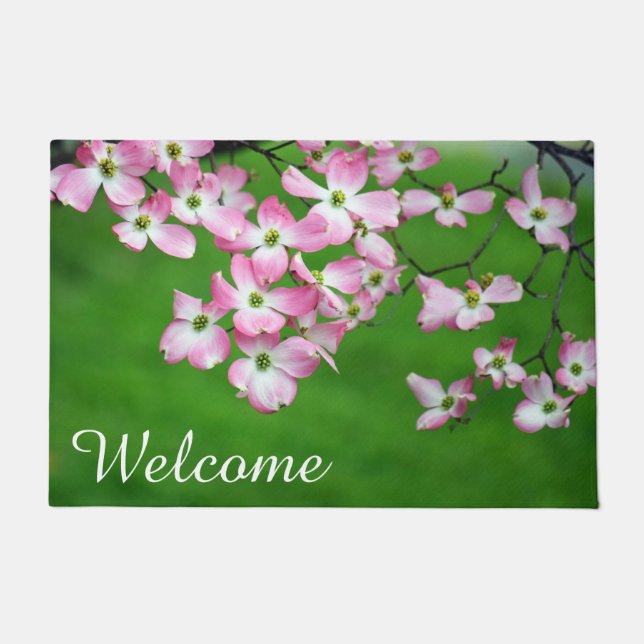 Pink Dogwood Door Mat Fußmatte (Vorderseite)