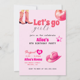 Pink Doll Geburtstagsparty, Girl Malibu Geburtstag Einladung