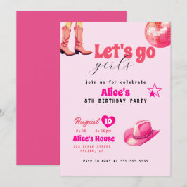 Pink Doll Geburtstagsparty, Girl Malibu Geburtstag Einladung