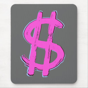 Pink-Dollar-Zeichen Mousepad