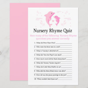 Pink Dolphin Kinderzimmer Rhyme Quiz Kinderduschen