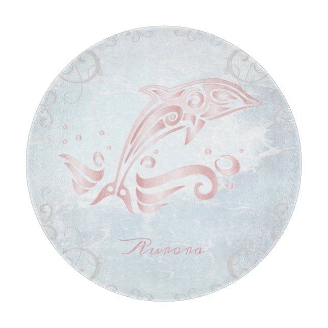 Pink Dolphin Personalized Cutting Board Schneidebrett (Vorderseite)