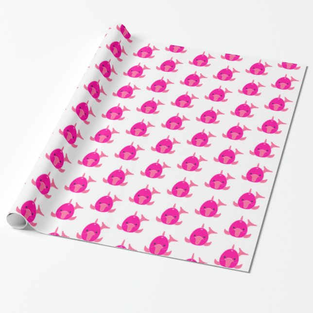 Pink Dolphin Wrapping Paper - Glossage Geschenkpapier (Ungerollt)