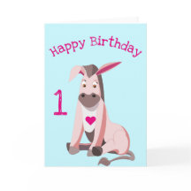 Pink Donkey Funny Birthday Card - individuell eins