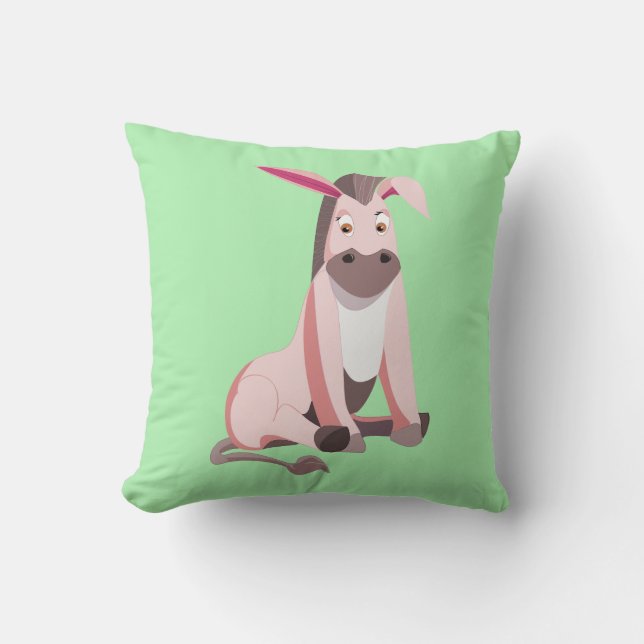 Pink Donkey Funny Pillow Kissen (Vorderseite)