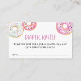 Pink Donut Baby Diaper Raffel Ticket Begleitkarte