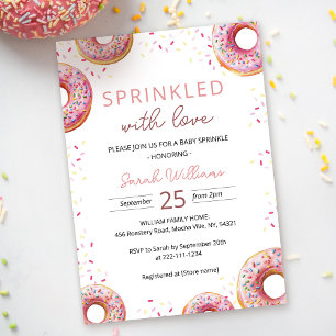Pink Donut Baby Sprinkle Dusche Einladung