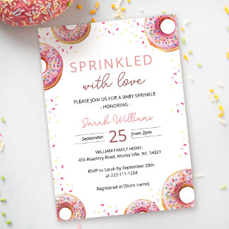 Pink Donut Baby Sprinkle Dusche Einladung