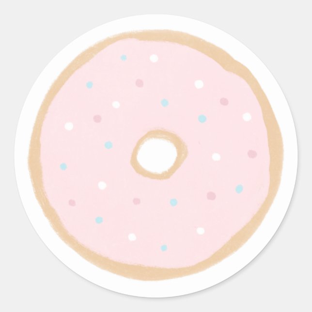 Pink Donut Baby Sprinkle Runder Aufkleber (Vorderseite)